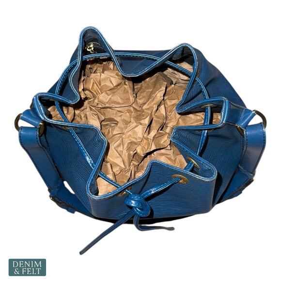 Louis Vuitton Toledo Blue Epi Noé Bucket Shoulder Bag Vintage Leather Drawstring - Picture 9 of 16